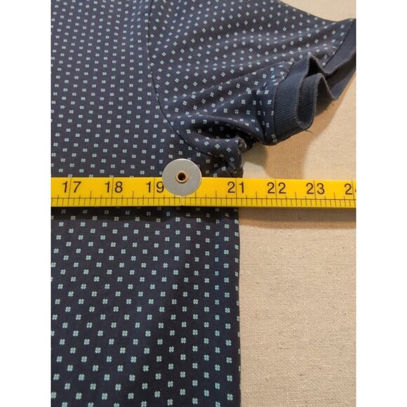 Guess Men's Short Sleeve Polo Shirt Geometric pattern Blue Large - Picture 8 of 9